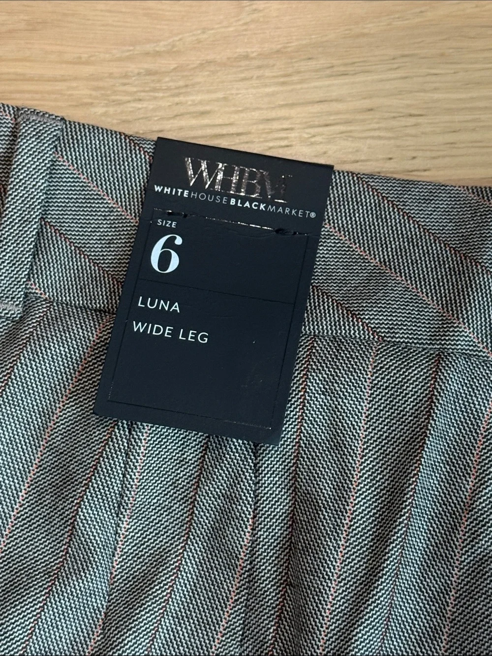 White House Black Market Gray Pinstripe Wide-Leg Dress Pants